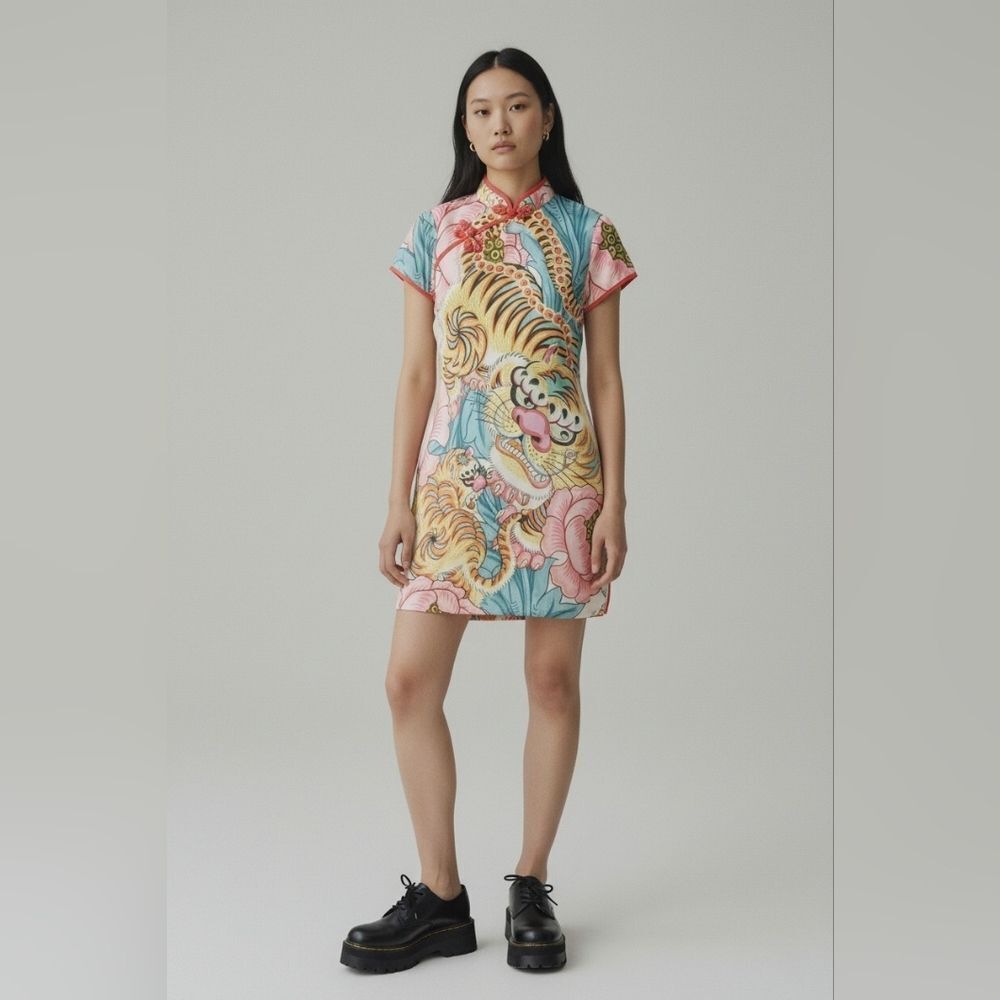 Tiger Dragon Mandarin Inspired Dress